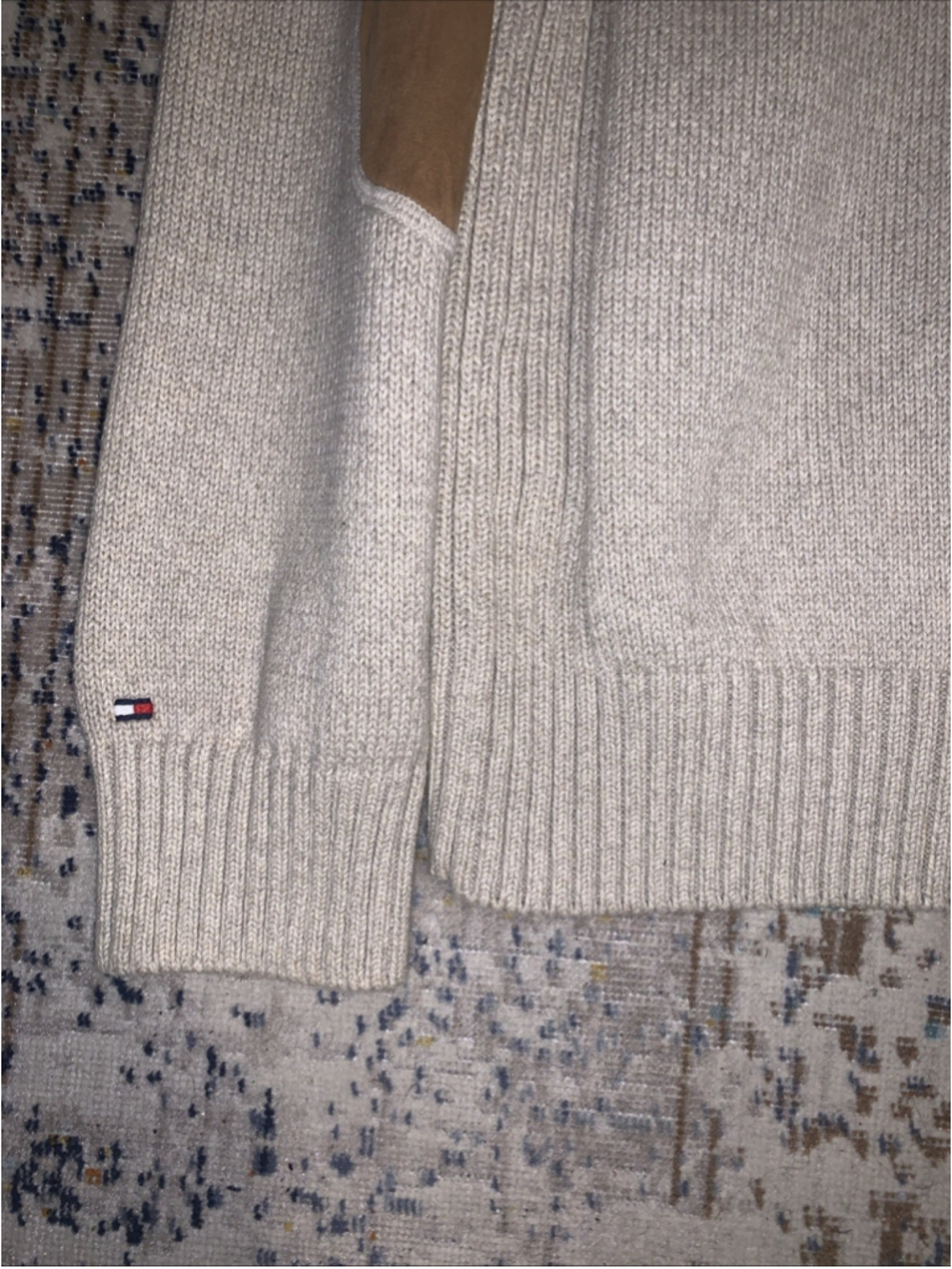 Tommy Hilfiger 1/4-Zip Heavy Pullover Sweater With Elbow & Shoulder Patches XXG - Picture 13 of 16